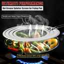 Stainless Steel Splatter Screen for Frying Pan - Grease Splatter Guard with Folding Handle - Cover Oil Splash from Bacon, Oil, or Deep Fryer - Food Strainer and Universal Cookware