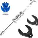 Clatoon Inner CV Axle Puller Tool with 5/8"-18 Slide Hammer, Slide Hammer Puller Set with 63mm 48mm CV Joint Fork Adapter, Axle Removal Tool for Front Wheel Drive Bearing & Joint Extraction