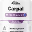 Real Science Carpal Miracle – All Natural Carpal Tunnel Relief & Wrist Support Supplement with Vitamins B6, B12, C, D, K + GABA – Hand & Nerve Comfort – Made in USA, 60 Caps