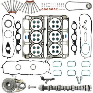 4.3 NON AFM DOD Camshaft Kit Timing Chain Kit with Head Gasket Set Compatible with 2014-2021 Chevy/Chevrolet Silverado 1500 GMC Sierra 1500 4.3L V6 Engine 12633773 12632968 SKES0581