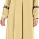 Muslim Dresses for Women (Khaki, Small)