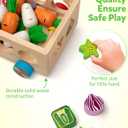 Coogam Montessori Fine Motor Toys for Baby Toddler, Wooden Shape Sorter Carrot Harvest Game for Easter Basket Stuffer, Preschool Learning Educational Gift Toy for 3 4 5 Year Old