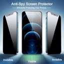 2 x AKARMOVO 2 Pack Privacy Screen Protector [Auto-Alignment, Auto-Dust Removal] Easy Installation Full Coverage Shatterproof Anti-Spy Tempered Glass Film (for iPhone 14 Pro-6.1 Inches)