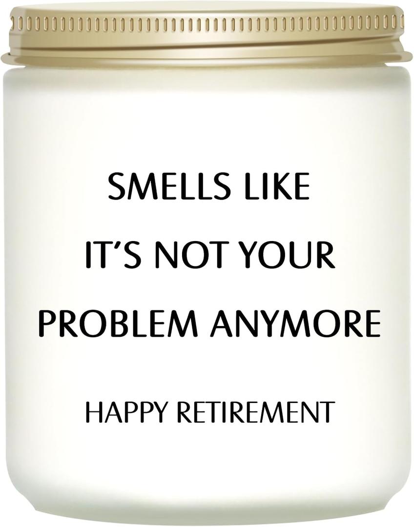KISSHAKE Retirement Decorations - Funny Gifts for Coworker, Boss, Teacher, Nurse, Bestie, Dad, Mom - Scented Candles