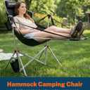 KingCamp Hammock Chair with Footrest Heavy Duty Swinging Rocking Camping Chairs for Adults up to 400lbs, Folding Portable Oversized Rocker with Cup Holder & Pillow for Outdoor Beach Lawn RV Sports