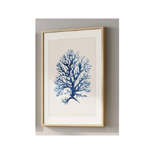 Framed Blue Abstract Wall Art for Living Room, Large Coastal Canvas Artwork for Walls Decor, Seascape Square Beach Ocean Minimalist Paintings Prints for Hallway Bedroom Office Wall Decor, 30x30 Inch