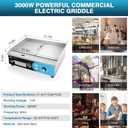 IRONWALLS Commercial Griddle Electric 22, 3000W Electric Flat Top Grill, Stainless Steel Countertop Electric Griddle Nonstick with 122~572Adjustable Temperature Control for Restaurant Kitchen