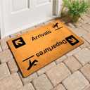 GXFC Welcome Mat with Rubber Back Arrivals & Departures Cute Airplane Door matsFunny Doormat for Entrance Way Monogram Mats for Front Door Mat No Slip Kitchen Rugs and Mats 30"(L) x 18"(W)