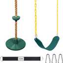 ZNCMRR Tree Swing Climbing Rope, Heavy Duty Swings Seat Replacement for Kids Disc Rope Climbing Swing Seat for Tree Indoor Outdoor Playground Swings Set Accessories(Green)
