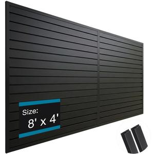 PVC Slat Wall Paneling 4x8 ft, Black Slatwall Panel for Storage