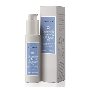 Naturium Quadruple Hyaluronic Acid Serum 5%, Hydrating & Plumping Face Serum, AntiAging & Moisturizing Skin Care, FragranceFree, 1 oz