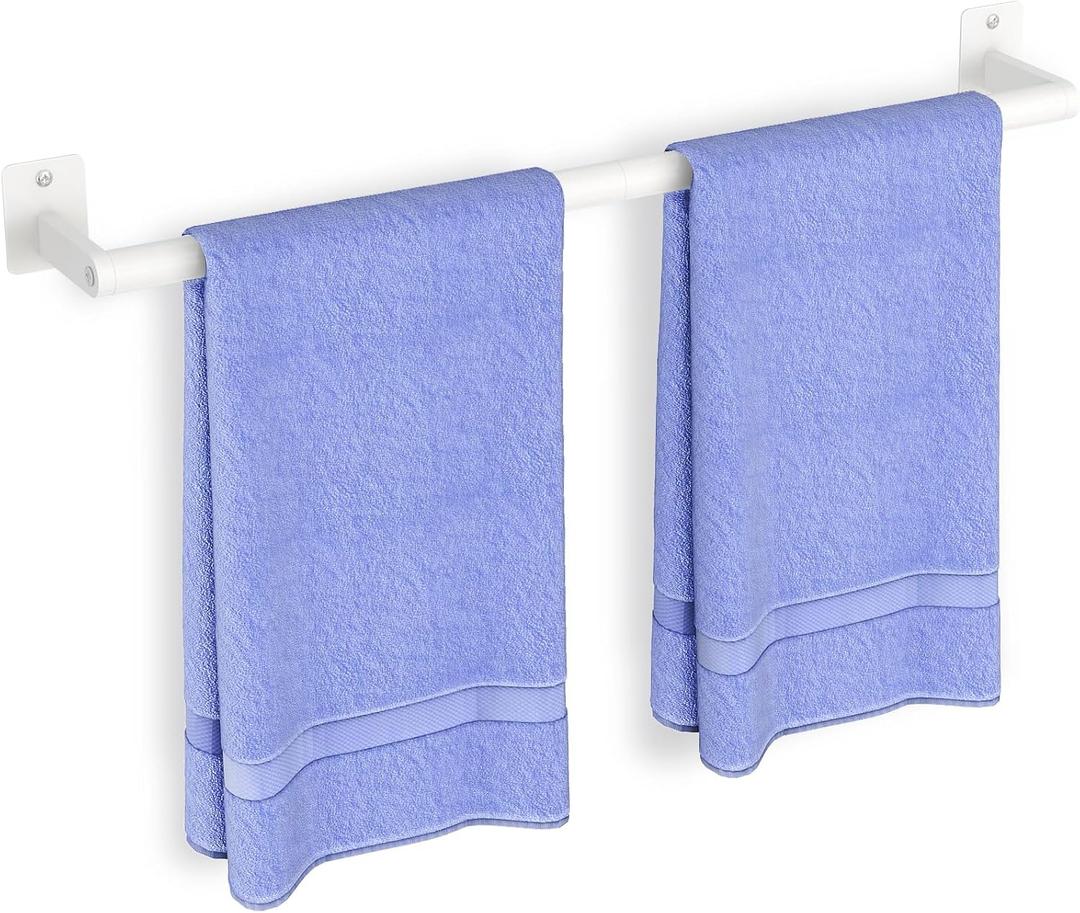 Bathroom Towel Bar, 24 Inch Towel Racks for Bathroom Wall Mounted, Heavy Duty Bath Hand Towel Holder Organizer, Modern Home Decor Towel Rod Bathroom Hardware Accessories, White