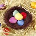 Hemoton Artificial Bird Nest 5.51In Rustic Thread Birds Nest Ornament for Garden Home Decoration and Birdcage Accessories