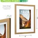 FrameWorks 12x16 mat to 8x12 Classic Wooden Picture Frames With Tempered Glass | Golden Oak | 2-Pack