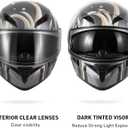 CUTEY DOT Certified Modular Full Face Motorcycle Helmet - Flip-Up Design with Dual Visor for Adults Men & Women, Large
