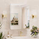 24" x 4.5" x 15" Medicine Cabinet Mirror with Storage Tempered, Aluminum Surface Mount or Recessed Medicine Cabinet White with Adjustable Shelves for Bathroom Vanity Modern Farmhouse