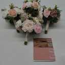 Ling's Moment Artificial Flowers Pink Bridesmaid Bouquet Set of 4, Dusty Rose Wedding Flowers Bouquets for Bridesmaids, 7 Inch Bridal Bouquets for Bridesmaids, Wedding, Ceremony, Anniversary, etc