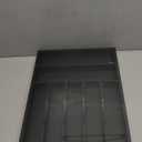 Bellsal Bamboo Silverware Drawer Organizer, Utensil Kitchen Drawer Organizer, Utensil Holder Cutlery Tray with Grooved Drawer Dividers for Kitchen Utensils and Flatware Bedroom Office (7 Slot, Black)