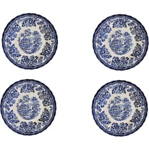 New Churchill Royal Wessex Tonquin Blue Chelsea 8" Salad Plate - Set of 4, Made in England