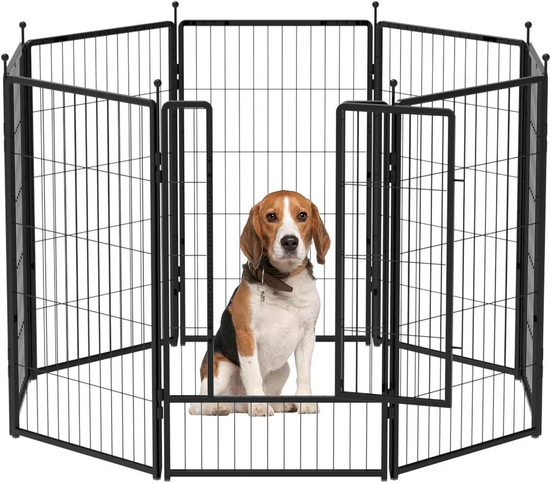 Dog Playpen Indoors/Outdoor, 36 inch 8 Panels Dog Play Pen for Small Dogs, Rustproof Metal Pet Fence for RV Camping/Yard/Garden