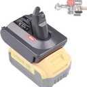 DW20V6 Adapter - Compatible with Dyson V6 Series Vacuum Cleaners and for DeWalt 20V Lithium Battery
