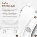 Toilet seat with toddler seat built in, Potty training toilet seat, Fits both adult and child, Slow-Close, Toddler toilet seat attachment, ROUND, Heavy Duty, White(16.5)