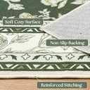 Olive Green Floral Print Area Rugs for Bedroom Living Room Boho Farmhouse Country Rustic Dining Room Carpet Soft Washable Rugs Non Slip Floor Covering for Nursery Playroom 5x7
