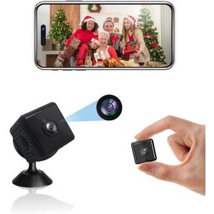 OVWE Mini Hidden Cameras, Spy Camera, 1080P Magnetic Security Camera, WiFi Wireless miniguard cam, with Night Vision Motion Detection (1PCS Square)
