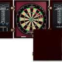 EastPoint Sports Official Size Dart Board Cabinet Set- Easy-Assembly & Complete with 6 Deluxe Steel Tip Darts and Accessories -Premium Darts Set with Scoreboard for Bar Games & Indoor Games (Black)
