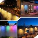 LumiZen Solar Deck Lights 8 Pack, 12 Modes RGB Color with Remote Dimmable Solar Fence Lights Outdoor Led Powered Christmas Light Waterproof Color Changing for Step, Fence, Yard, Patio, Pool and Yard