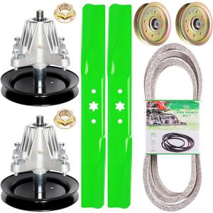 42 Inch Deck Rebuild Kit Fit for Cub Cadet LTX1042 LTX1040 RZT-42 Craftsman LT2000 LT1500 42 inch Tractor Parts Spindle 918-04822 Blade 742-04308 Idler Pulley 756-04129 Belt 754-04060