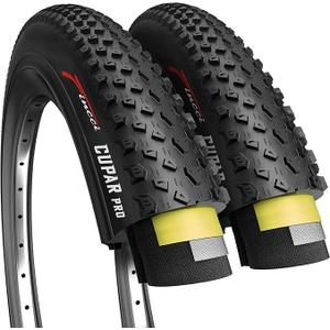 Fincci Foldable 26x2.10 Mountain Bike Tires - 26 Inch Bike Tires with 1mm Nylon Puncture Proof - Black Kevlar 26 Bike Tyre 60 TPI with Cross Country Profile for MTB, XC, Folding, Hybrid Bicycles