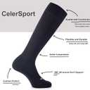 CS CELERSPORT 2/3 Pack Soccer Softball Baseball Socks for Youth Kids Adult Multi-Sport Compression Knee High Socks (Black, L)