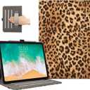 Lokigo for iPad Air 13 Inch Case M3/M2 (2025/2024) Leopard iPad Pro 12.9 Case (6th/5th Gen 2022/2021), Support Touch ID & Pencil Pro/2nd/USB-C, Brown