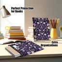 4 x Book Lovers Book Sleeve, Book Accessories Bookish Gifts Book Gifts Friendship Christmas Birthday Gifts for Women Floral Lovers Teacher Mom, Aesthetic Book Pouch Book Protector, Purple Flowers