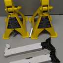 YELLOW JACKET Car Jack Stands 3 Ton with Double Locking and Large Foot Base for Lifting SUVS, Heavy Duty Steel, 6600 lb Capacity, 1 Pair, Yellow