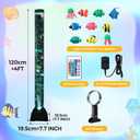 Large 4FT Sensory Fish Water Bubble Tube Floor Lamp Fake Aquarium Tank with 10 Fish & 16 Color Changing LED Lights, Gift for for Autism, ADHD, Special Needs-Remote Control & Wall Bracket Included