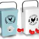 Chicken Feeder and Chicken Waterer Set (3 Gallon/26 Pounds) - Hanging Automatic Chicken Feeder No Waste - Chicken Coop Accessories - Poultry Waterer