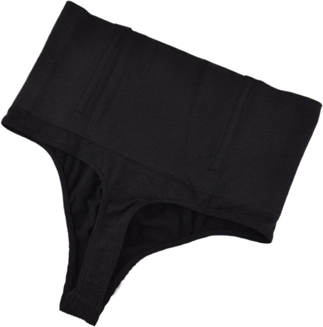 Women High Waist Slimming Panties Seamless Thong Butt Lifter Shapewear Lady Tummy Control Underwear (Small, Black)