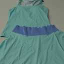 ATTRACO Women's 2 Piece Tennis Dress with Built-in Shorts Scalloped Golf Dress Racerback Athletic Skirts L