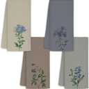 JINYO Boho Blue Wildflower Hand Towels for Bathroom Set of 4, Neutral Botanical Decorative Towels for Kitchen Spa Guest Bathroom Decor, 16x24 Inch