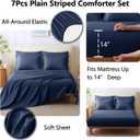 CozyLux King Size Comforter Sets - 7 Piece Bed in a Bag Navy Blue Comforter Set with Sheets Bed Set All Seasons, Soft Bedding Set with Down Alternative Comforter, Sheets, Pillowcases & Shams