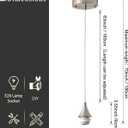 Vintage Brushed Nickel Pendant Light Kit,E26 Lamp Socket DIY Pendant Light Cord,Adjustable Hanging Light Fixtures for Kitchen,3Pack