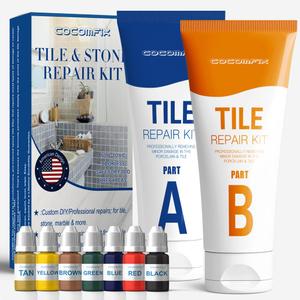 Tile Repair Kit, Ceramic Tile Chips & Cracks Repair Kit(Color Match), Porcelain Tile Repair Kit with Super Strong Adhesion, Fix Chips, Cracks and Holes on Ceramic Tile, Porcelain, Acrylic, Fiberglas
