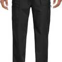 Men's Casual Cargo Pants Workout Sweatpants Joggers Stretch Hiking Drawstring Tactical Trousers (Black, S)