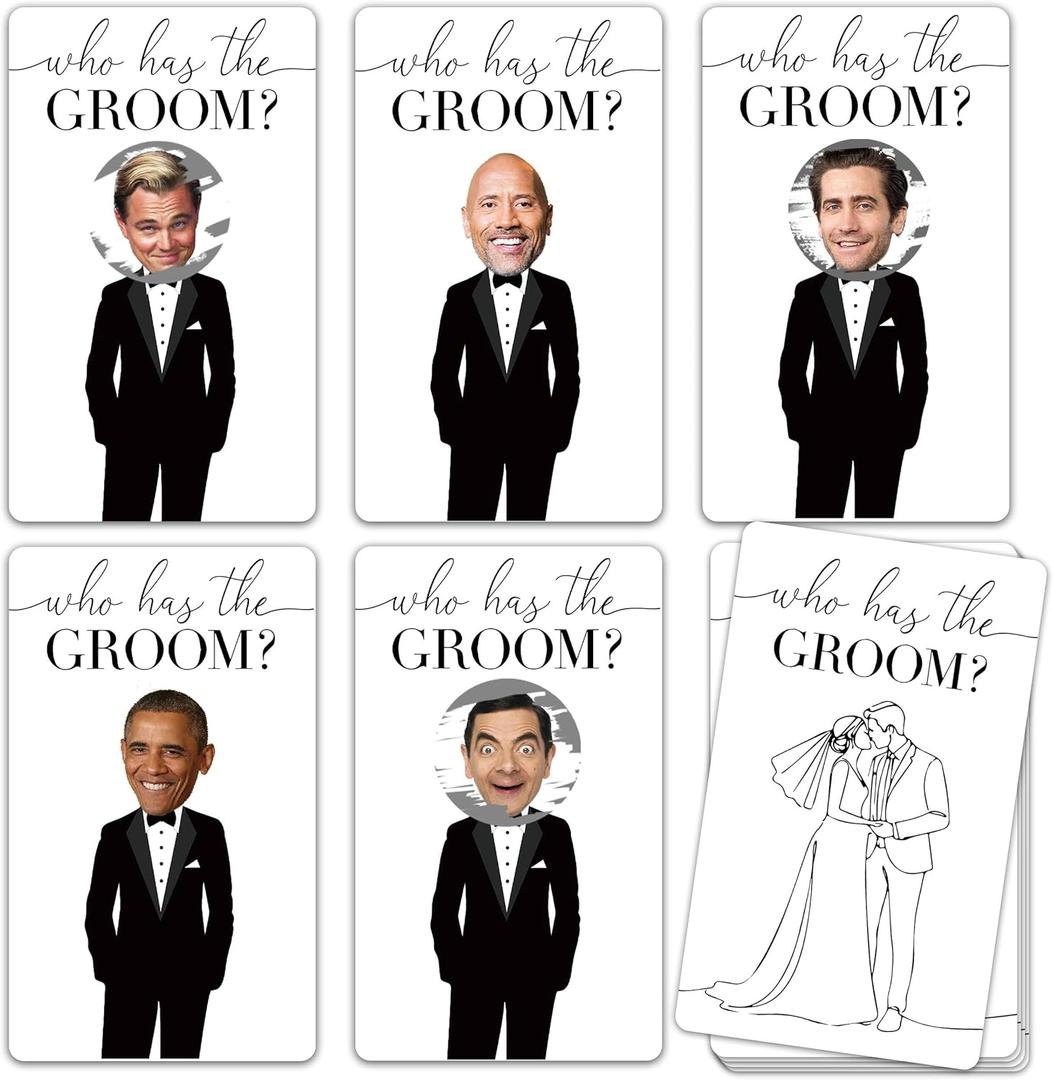 Minimalism Bridal Shower Games, Who Has The Groom Scratch Off Celebrity Cards Tickets for 41 Guests, Funny Engagement Party, Bride-to-Be Celebration Scratch Off Cards (White)