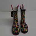 Toddler Girls' Floral Rain Boots – Waterproof Rubber with Handles – Colorful Flower Print,Size 1
