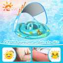Baby Pool Float with Canopy Removable UPF50+ UV Sun Protection,Third-Generation Upgraded Baby Swimming Float,More Stable Baby Swimming Pool Float,Suitable for Babies Aged 10-36 Months Float(XL)