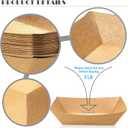 MotBach 100 Pack 3lb Kraft Paper Food Trays, Heavy-Duty Paper Food Boat Disposable Serving Basket Tray for French Fries Nachos Snack Hot Dog Taco BBQ Popcorn Party Picnic Wedding Party (Brown)
