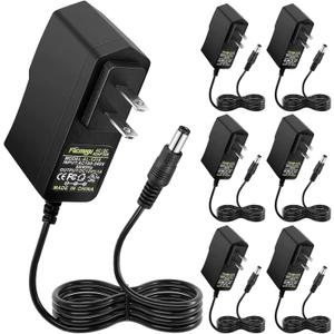Facmogu 12V 1A Power Supply Adapters(6 Pack), AC/DC Low Voltage Transformers Converter, AC 100-240V to DC 12V 1A Wall Adapter for LED Strip Light, Router, Power Cord with 5.5x2.5mm and 5.5x2.1mm Tips